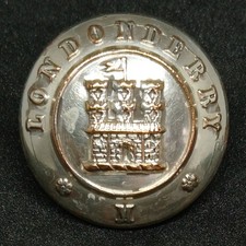 Rare Irish Militia Button Londonderry Militia Irish Military Button 22mm Jennens