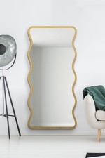 MirrorOutlet Gold Metal Wavy