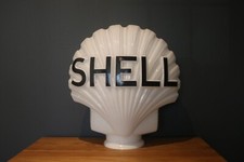 Black Shell Petrol Pump Globe Glass Oil Gas Automobilia Memorabilia 