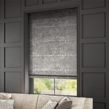 Blinds2go Crushed Velvet Nickel Roman Blind