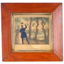 An extremely rare antique Victorian framed novelty Illusion Royalty Print C.19th