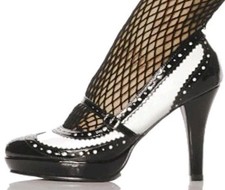 Ellie Black White 4" 1920s Maid Costume Pump Heels Shoes Oxfords FLAPPER Size 12