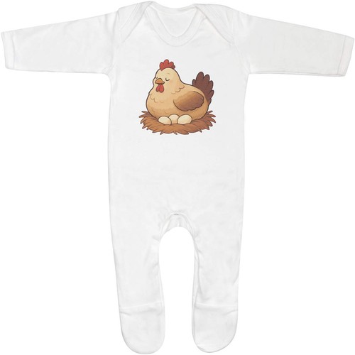 Hen sitting nest baby - 'hen, nest'
