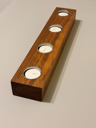 Rustic wooden candle - rustic, holder