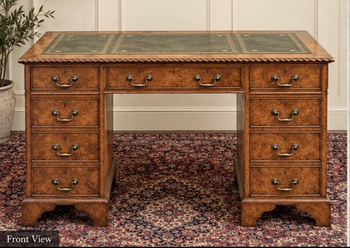 Antique burr walnut pedestal - walnut,