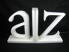 A to Z Bookends, White - FREE