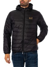 EA7 Men's Woven Down Jacket, Black