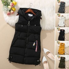 Padded Jacket Womens Body Warmer Quilted Up Waistcoat Soft Gilet Vest Winter Zip