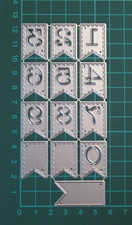 Number Bunting Metal Die / 0 - 9 Numbers Banners Ages Craft Cutting Die Cutter