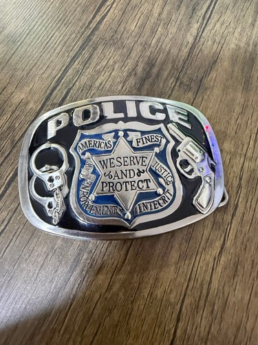 Vintage police belt buckle - vintage,