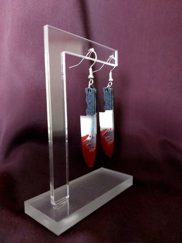Bloody knife earrings 925 - bloody,