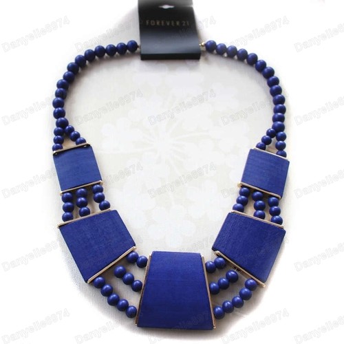 Large collar necklace - necklace, navy