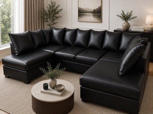 Seater shape black faux - black,