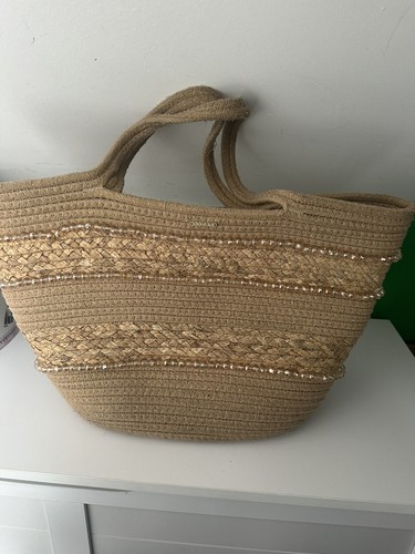 Lipsy beige raffia beaded - lipsy,