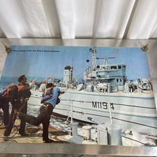 Vintage Poster Sea Training Royal Naval Reserve Navy Maritime Memorabilia 76x50