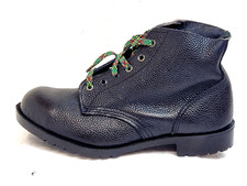 made in England men Vintage Steel Toe Boots NEW Leather Black UK 8 EU 42