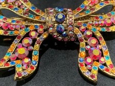 Butler & Wilson Crystal Hair Clip. Gold Bow With Gorgeous Crystals. NWOT