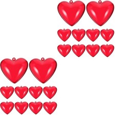  2 Pieces Heart Ornament Plastic Red Fillable Hanging Decorations