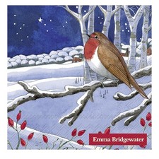 Emma Bridgewater Midnight Robin Christmas Cocktail IHR Paper Table Napkins 25 cm