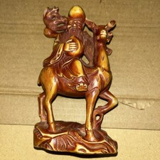 Chinese Carving Of A Man On A Animal Which Looks Like A Deer Perfect Condition
