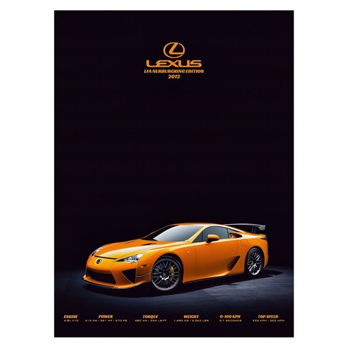 Orange lexus lfa - lexus, poster