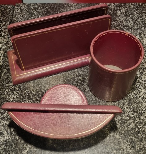 Vintage red leather - red, desk