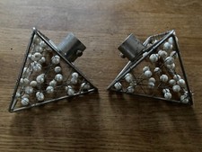 Pearl Effect Cage Curtain Finials - RARE and RATHER LOVELY