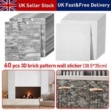 60PCS 3D Tile Brick Wall