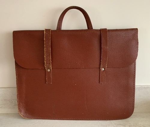 Vintage brown leather folio - brown,