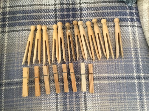Vintage wooden clothes - 20, pegs