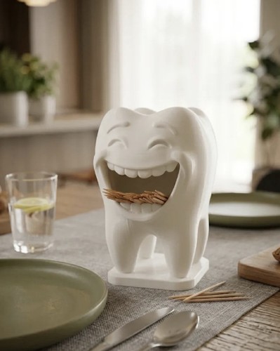 Toothpick holder happy - toothpick, tooth