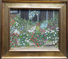 Bed of Colourful Roses Flowers  Life Allegory? Original Vintage Oil by Bettina