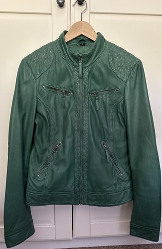 Green real leather - green,