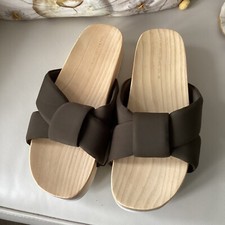 ZARA KHAKI FABRIC SLIDES