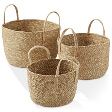3pc Seagrass Basket Planters w