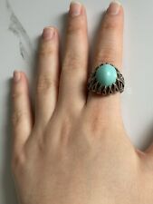 mens turquoise ring 925 silver