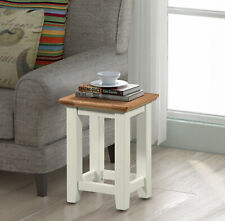 Side Table, Small Coffee Table, Oak and Off White Lamp Table, Wooden End Table