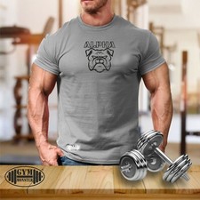 Alpha Dog T Shirt Gym Clothing Bodybuilding Training Workout Exercise Boxing Top