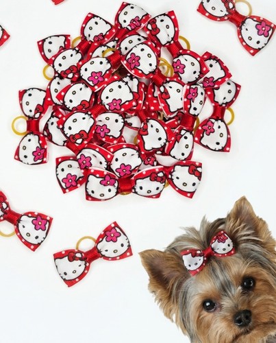 Handmade dog grooming bows - dog,