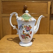 Vintage Paragon Rockingham Green Bone China Coffee Pot/ Teapot 