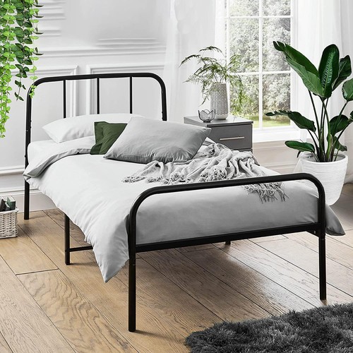 Single bed frame metal rounded - bed,