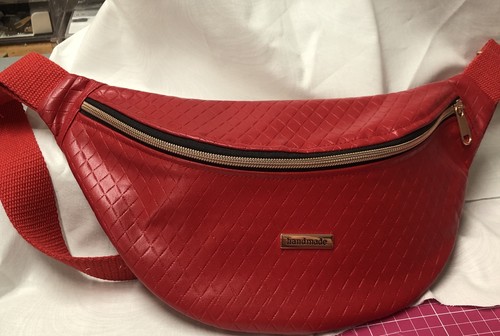 Crossbody bag red faux leather - faux,