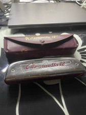 Chrometta 12" G Chromatic Harmonica by M. Hohner with Original Red Vinyl Case