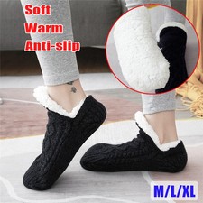Women Mens Slipper Winter Cosy Socks Fluffy Non Slip Warm Fleece Lined Bed Floor