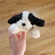 Russ Berrie Small Dog Puppy Soft Toy Plush Patch Spaniel Black White 15cm Long 