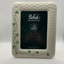NWOB Belleek Frame Shamrock & Lattice 5" X 7" Porcelain Hand Painted Ireland