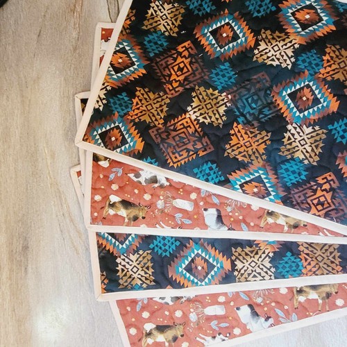 Brown cows with - brown, teal