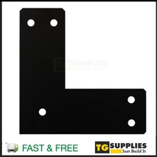 Heavy Duty Black Flat Angle Bracket L Shaped Flat Brace Pergola Corner Plate