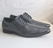 Taylor & Wright Grey Shiny Patent Mens Shoes Size 12