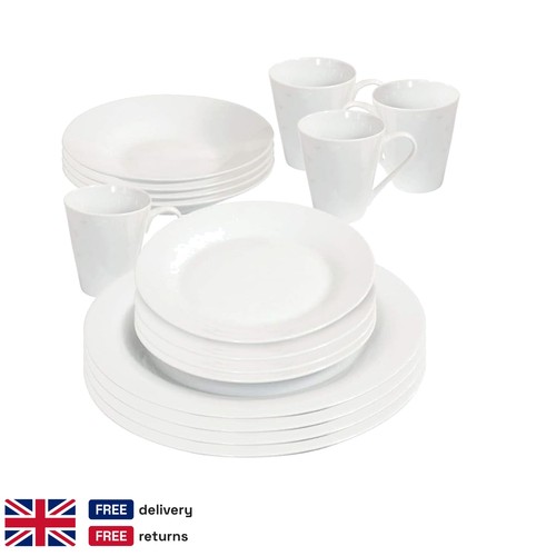 Piece white dinnerware set - 16,